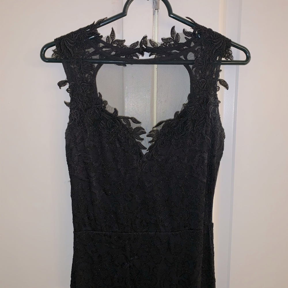 Black Lace See-Through Prom Dress